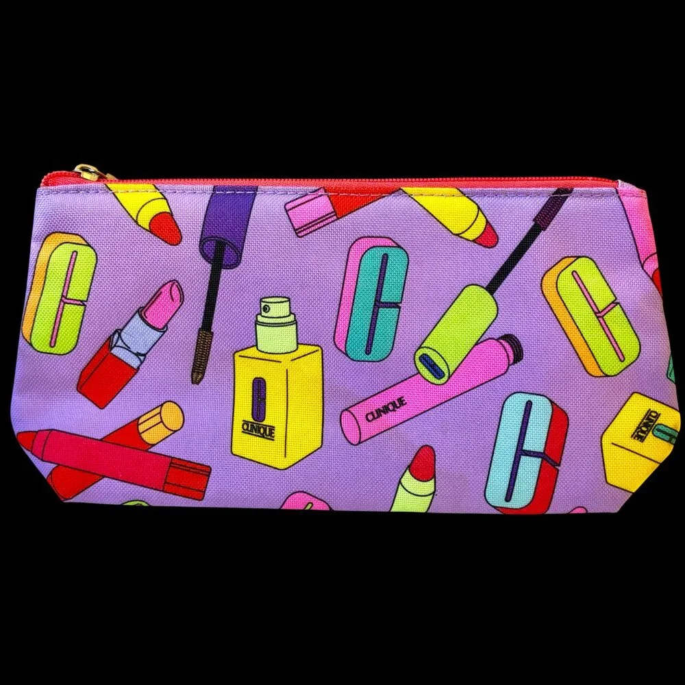 CLINIQUE Makeup Bag Zipper Pouch Lot of 2 Bags New